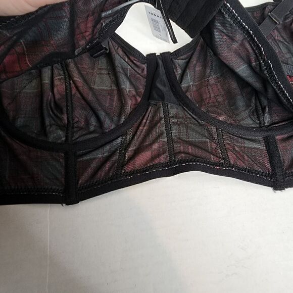 6X 30W Torrid Red Plaid Strappy Bralette Lingerie Longline Goth Punk Rock Unline - Picture 9 of 11